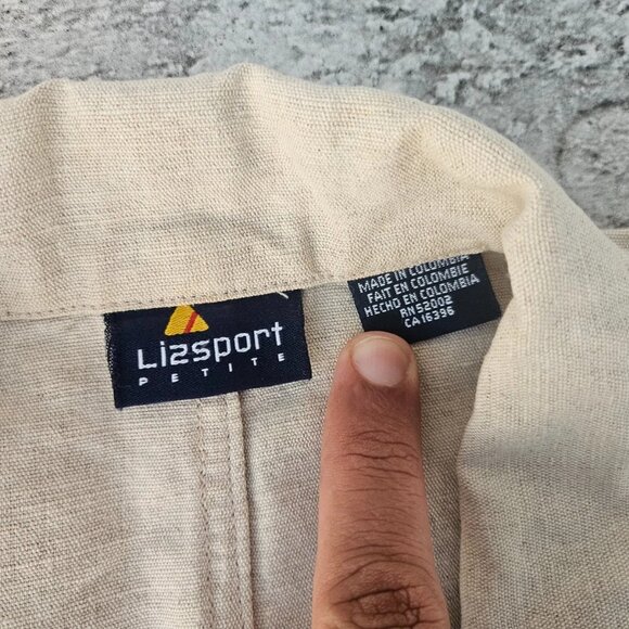 Liz Sport Petite Women Blazer Coat Jacket Linen Blend Size M Petite - Picture 10 of 12